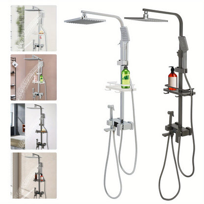 Badkraan – Badkamerkraan – Douchekraan – Mengkraan – Badkraan met Handdouche – 360° Draaibare Hoofddouche – Verstelbare Hoogte 73-116 cm