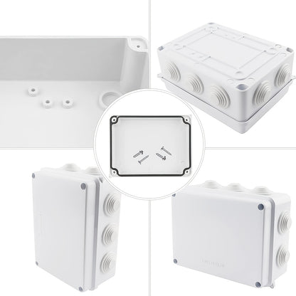 Set van 6 ABS Waterdichte Verdeeldozen – Stofdicht Elektrisch Behuizingsdoosje voor Beveiligingscamera’s en Kabelbescherming – Wit, Diverse Maten (85×85 / 100×100 / 150×110 / 150×150 mm)