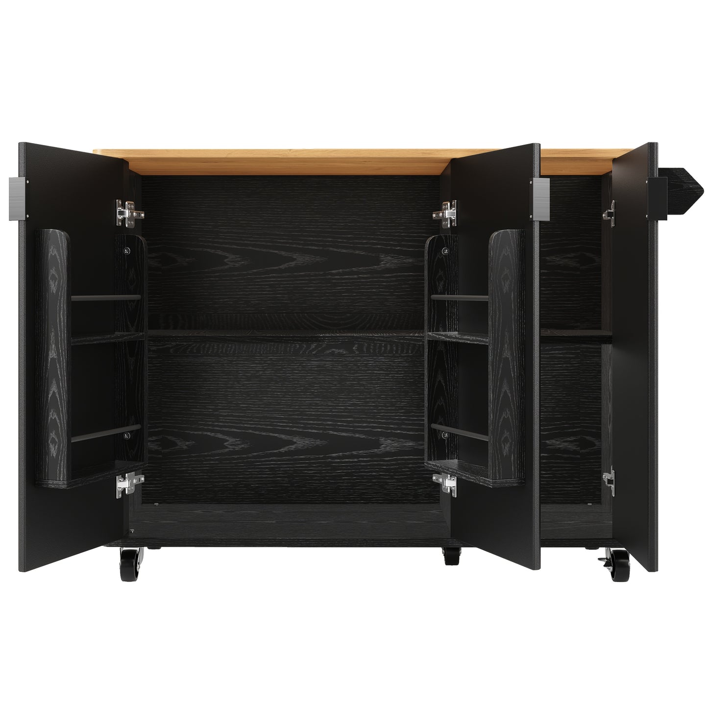 Bijzettafel Buiten – Tuinmeubel – Terrastafel – Balkon Tafel – Buiten Tafel – Weerbestendig Stalen Frame – Hardhouten Blad – Voor 4 Personen