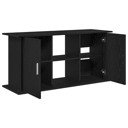 Aquariumkast – Aquariumstandaard – Aquariummeubel – Vissenkast – Aquariummeubelstuk – Zwart – Massief Eikenhout – Stevig 121x41x58 cm