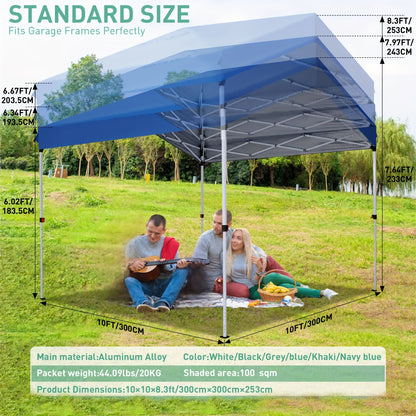 Partytent – Paviljoen – Overkapping – Feesttent – Tuintent – Pop-up – 3,05x3,05 m – UPF 50+ Zonbescherming – Eenvoudig Op te Zetten