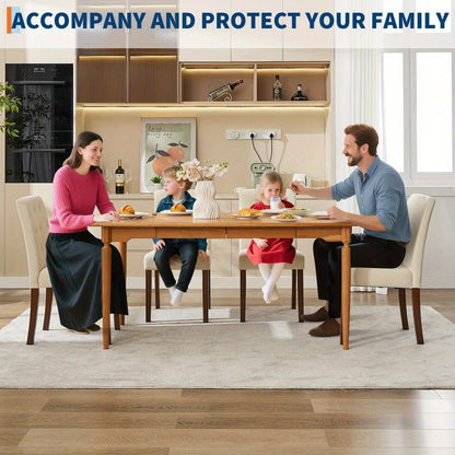 Eetkamerstoelen – Stoelen – Dining Chairs – Keukenstoelen – Zitmeubels – Beige Set van 2 – Stevig Houten Frame – Comfortabele Gevoerde Zitting
