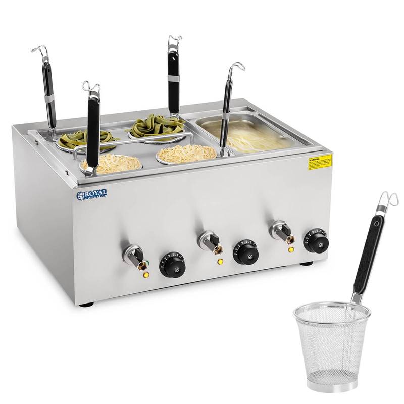 Pastakoker – Macaroni Koker – Dumpling Koker – Multikoker – Pasta Boiler – Roestvrij Staal – 3 Compartimenten Met Aftapkraan