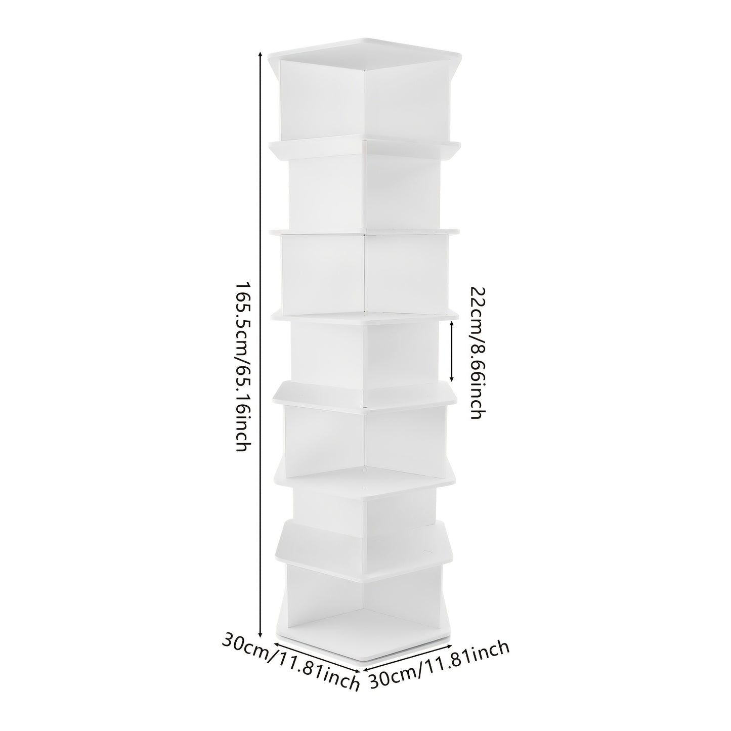 Schoenenrek – Schoenenkast – Schoenenhouder – Schoenendisplay – Schoenopberger – 7 Laags – 360° Draaibaar – Wit – Duurzaam PVC – Ruimtebesparend