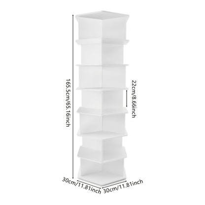 Schoenenrek – Schoenenkast – Schoenenhouder – Schoenendisplay – Schoenopberger – 7 Laags – 360° Draaibaar – Wit – Duurzaam PVC – Ruimtebesparend