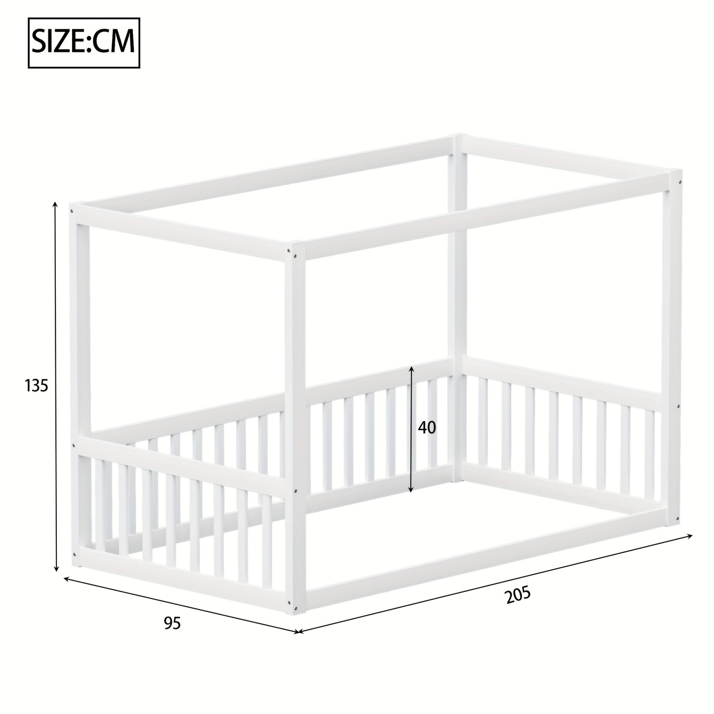 Canopy Bed 90 X 200cm, Bed Frame