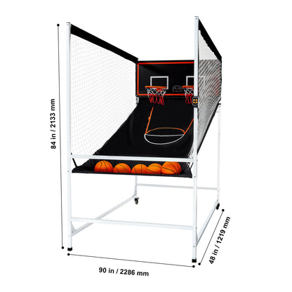 Basketbalspel – Basketbalgame – Indoor Basketbal – Arcade Spel – Dubbele Hoepel – 8-in-1 Spelmodi – Stevig Stalen Frame – Elektronisch Scorebord