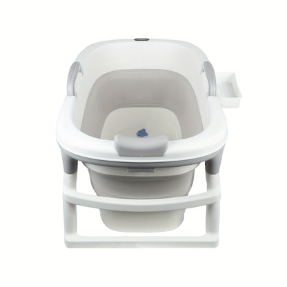 Opvouwbaar Bad – Draagbaar Bad – Inklapbaar Ligbad – Zitbad – Vrijstaand Bad – Ergonomisch Ontwerp – 2 Handvatten – 99x62x52,9 cm – Duurzaam PP Materiaal – Grijs