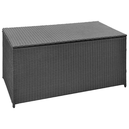 Opbergbox Tuin – Tuinkussenbox – Tuinkist – Opbergkast – Organizer Buiten – Zwart Gevlochten Kunststof – 120x50x60 cm – Weerbestendig