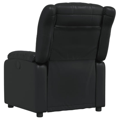 Relaxfauteuil – Relaxstoel – Verstelbare Fauteuil – Stoel – Zwarte Kunstleren Stoel – Handmatig Verstelbaar – Luxe Kunstleder – Dikke Padding