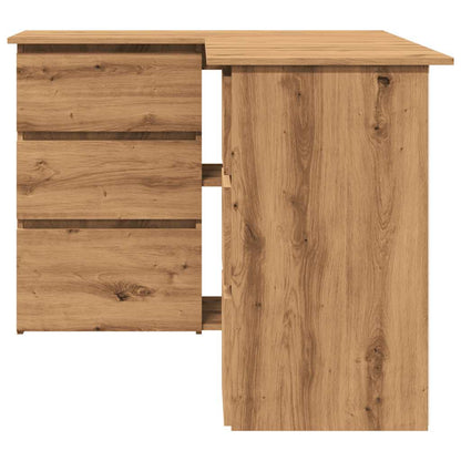 Hoekbureau – Hoekbureau Gaming – Bureautafel – Computertafel – L-vormig – Hout – Stevig en Vochtbestendig – Met 2 Deuren en 4 Lades – Artisan Oak