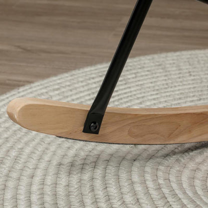 Ergonomische Schommelstoel – Loungestoel – Schommelzetel – Relaxstoel – Schommelstoel Beukenhout – Breed Rugpaneel – Dikke Bekleding – Max. Draagvermogen 120 kg
