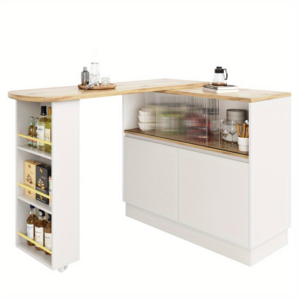 Barstoel – Barkruk – Barkruk – Barstoelkeuken – Barstoelen – Draaibaar 360° – Glasblad Met Planken – Metaal – 90x45x100 cm – Modern Minimalistisch Design