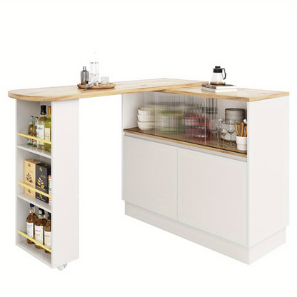 Barstoel – Barkruk – Barkruk – Barstoelkeuken – Barstoelen – Draaibaar 360° – Glasblad Met Planken – Metaal – 90x45x100 cm – Modern Minimalistisch Design
