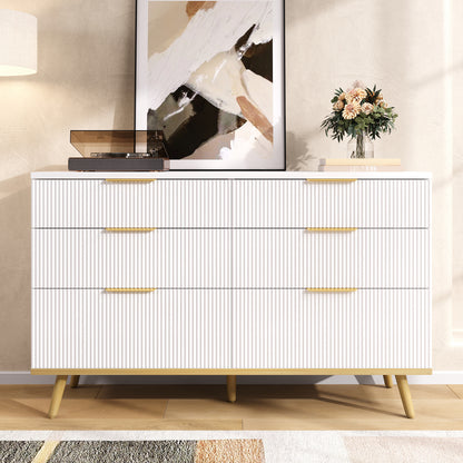 Modern 6-Drawer -Standing Cabinet/Sideboard - Lightweight Sturdy Frame Suitable for, Bedroom & Hallway - Elegant Storage Unit with Spacious Drawers, Modern Furniture (Assembly Required)