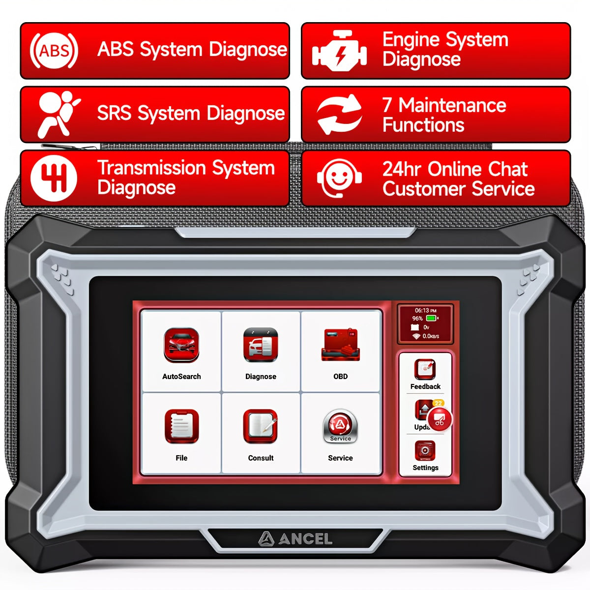 OBD2 Scanner – Auto Diagnosetool – Foutcode Uitlezer – Diagnose Scanner – Auto Scanner – 9 Resetfuncties – Wi-Fi Met Gratis Updates