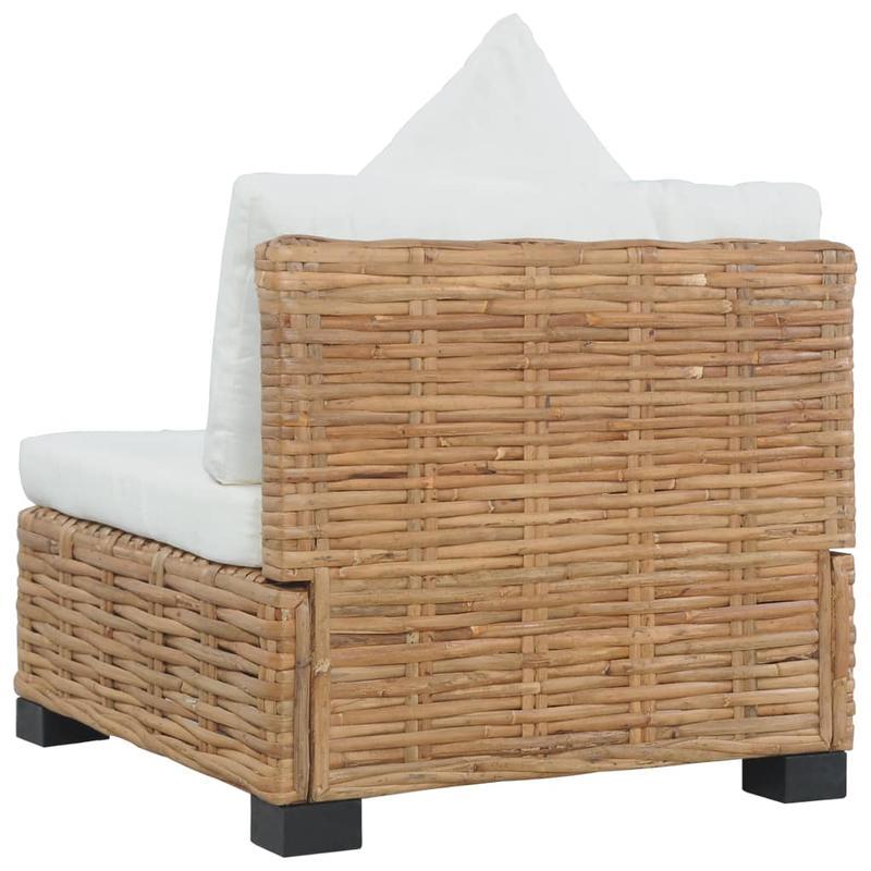Buitenbankje – Tuinbankje – Balkonbank – Loungesofa – Buitenmeubel – Variant Brun – Weerbestendig Rattan-Kunststof – Inclusief Comfortabele Beige Kussens