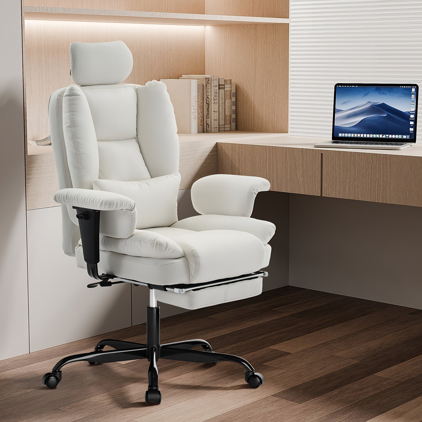Ergonomische Bureaustoel Beige – Comfortabele Kantoorstoel – Chaise Bureau – Chaise Ergonomique – Executive Stoel – Gepolsterd Met Memory Foam – Draagkracht 200kg