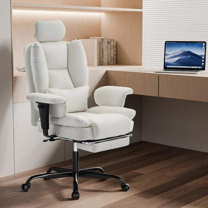 Ergonomische Bureaustoel Beige – Comfortabele Kantoorstoel – Chaise Bureau – Chaise Ergonomique – Executive Stoel – Gepolsterd Met Memory Foam – Draagkracht 200kg