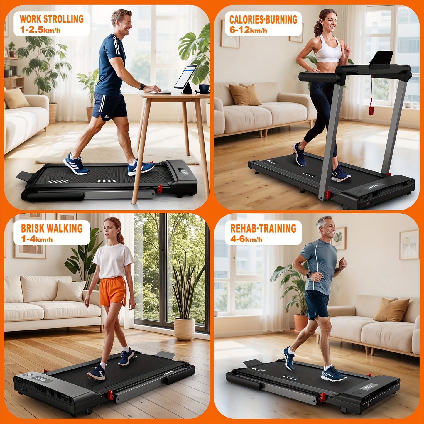 Loopband – Wandelband – Hardloopband – Treadmill – Walking Pad – Inklapbaar – 2,5 PK Motor – 12 Programma’s & Dual LED Display