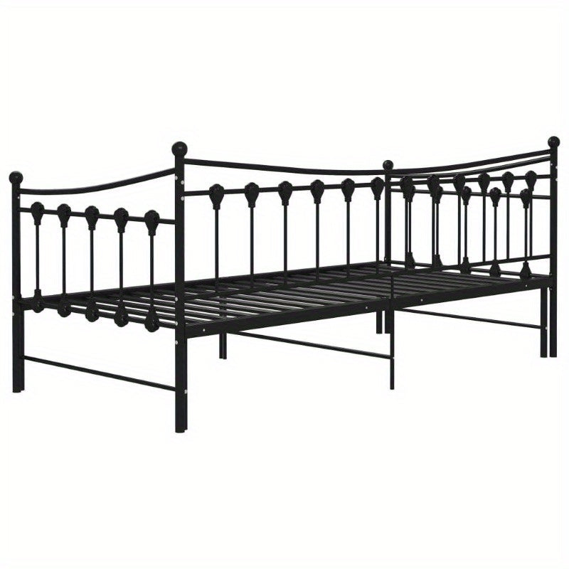 Bedbankframe – Uittrekbare Sofa – Slaapbank Frame – Bedframe Metaal – Logeerbed Frame Zwart – Ruimtebesparend – 90x200 cm