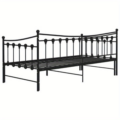 Bedbankframe – Uittrekbare Sofa – Slaapbank Frame – Bedframe Metaal – Logeerbed Frame Zwart – Ruimtebesparend – 90x200 cm