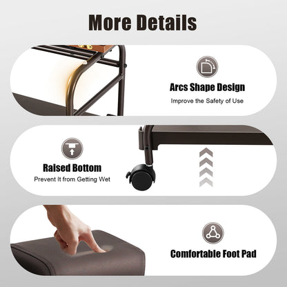 Mobile Foot Care Cart Featuring Swivel Wheels, Capable of Supporting Up to 18.01 KG, Ideal for Hair Salons, Clinics, Or Home Bathrooms.