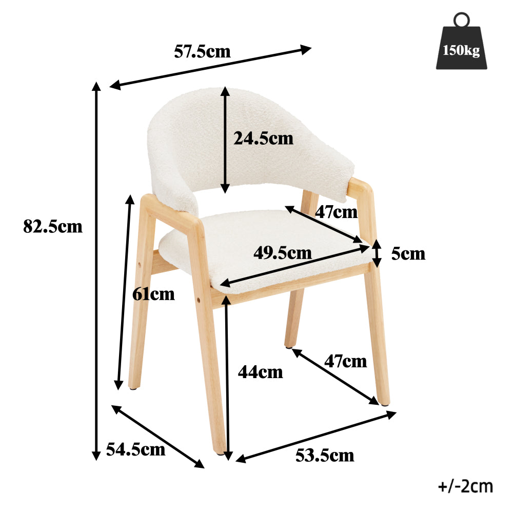 2-Pack High-Quality Faux Fur Chair Covers | Suitable for Dining, Dressing, Ergonomic, Lightweight Luxury, and Curved Back Chairs | White, Modern Style, Solid Back, Wipe Clean Care