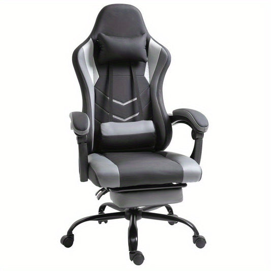 Ergonomische Gamingstoel – Gamingstoel – Bureaustoel – Gamestoel – Computerstoel – Verstelbare Hoofdsteun – Lendensteun – Polyester Vulling – Draagvermogen 120 kg