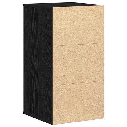 Modern Minimalist Black Oak Wood Storage Cabinet with Lockable Drawers - 40x41x76cm Heavy-Duty Floor-Standing Organizer, Multi-Drawer Chest for Bedroom, Living Room & Office, Easy Assembly, Space-Saving Design, Durable Wood C