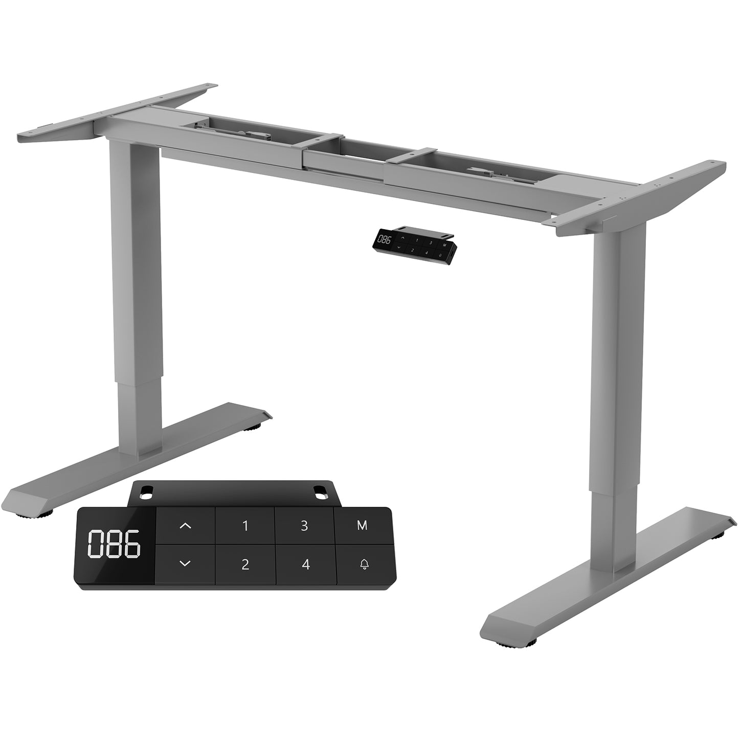 Verstelbaar Bureauframe – Zit Sta Bureauframe – Bureau Onderstel – Bureau Frame – Tafel Frame – 3-Laags Verstelbaar 60-125 cm – Stevig IJzeren Materiaal – Minimalistisch Grijs Design