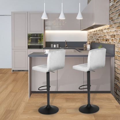 Barkrukken – Barstoelen – Krukken – Keukenstoelen – Barkruk Set – Velvet Bekleding – Draaibaar & Verstelbaar – Ergonomische Rugleuning