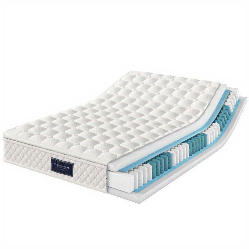 7-Zones Pocketvering Matras – Stevig Matras – Pocketveer Matras – Comfort Matras – Tweepersoons Matras – Wit – 160x200 cm – Koudschuim Kern – 25 cm Hoogte