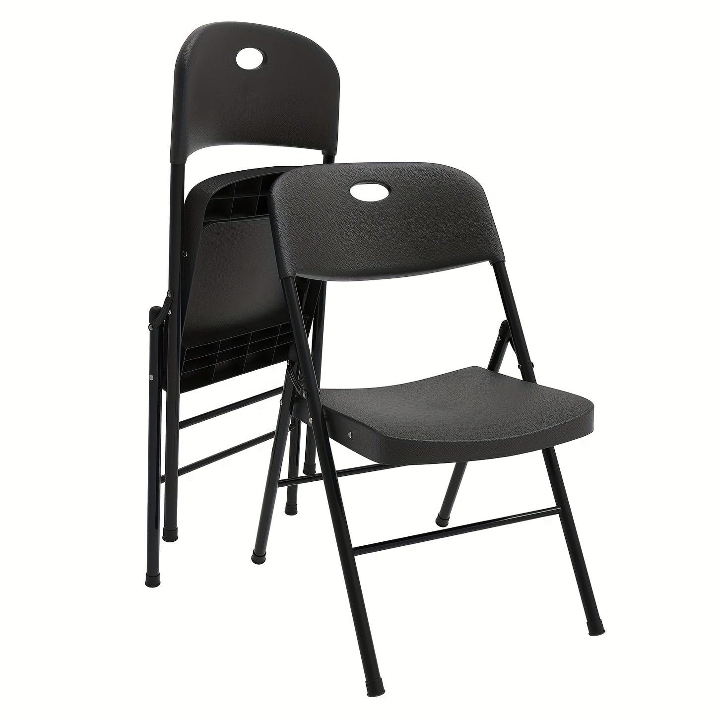 Klapstoel – Vouwstoel – Opklapstoel – Campingstoel – Tuinstoel – Stevig Metalen Frame – 249 KG Draagvermogen – Set Van 2 – 56x49x80 cm – Zwart