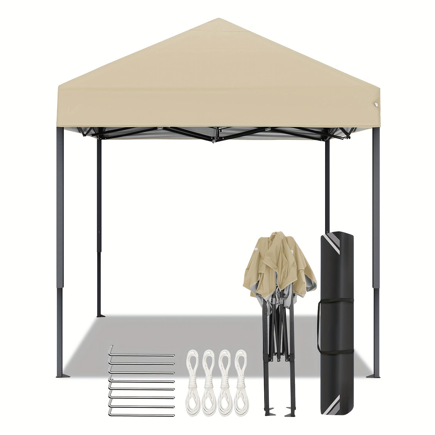 2×2m Pop-up Tent, Folding Gazebo, No Side Walls, With Carry Bag, Easy To Set Up, Height Adjustable, Safe And Sturdy Portable, Camping Canopy, Suitable For Weddings, Market Stalls, Parties, Gardens, Terraces, Courtyards, Beac