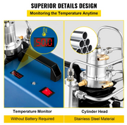 Luchtcompressorpomp - Luchtdruk - 1800W - 4500PSI - 30MPA - 300BAR - 220V - Compressor - Draagbare Compressor - Blauw - QUORE