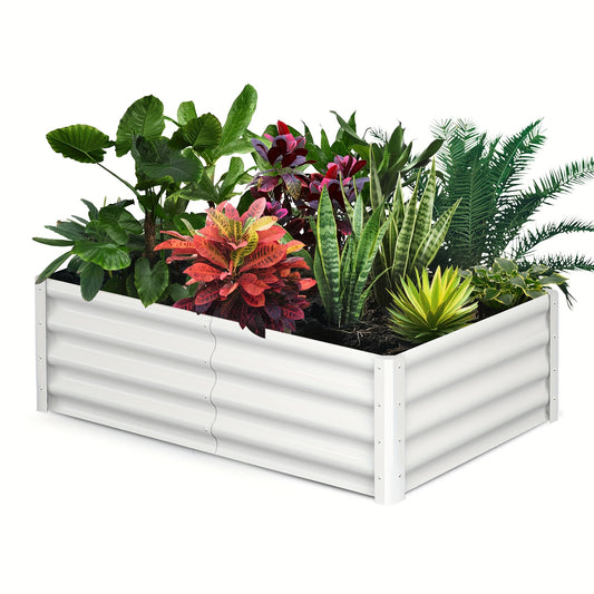 Verhoogde Plantenbak – Moestuinbak – Tuinbak – Plantbak – Bloembak – Gegalvaniseerd Staal – Groot Formaat 182x91x61 cm – Weerbestendig & Open Bodem Design