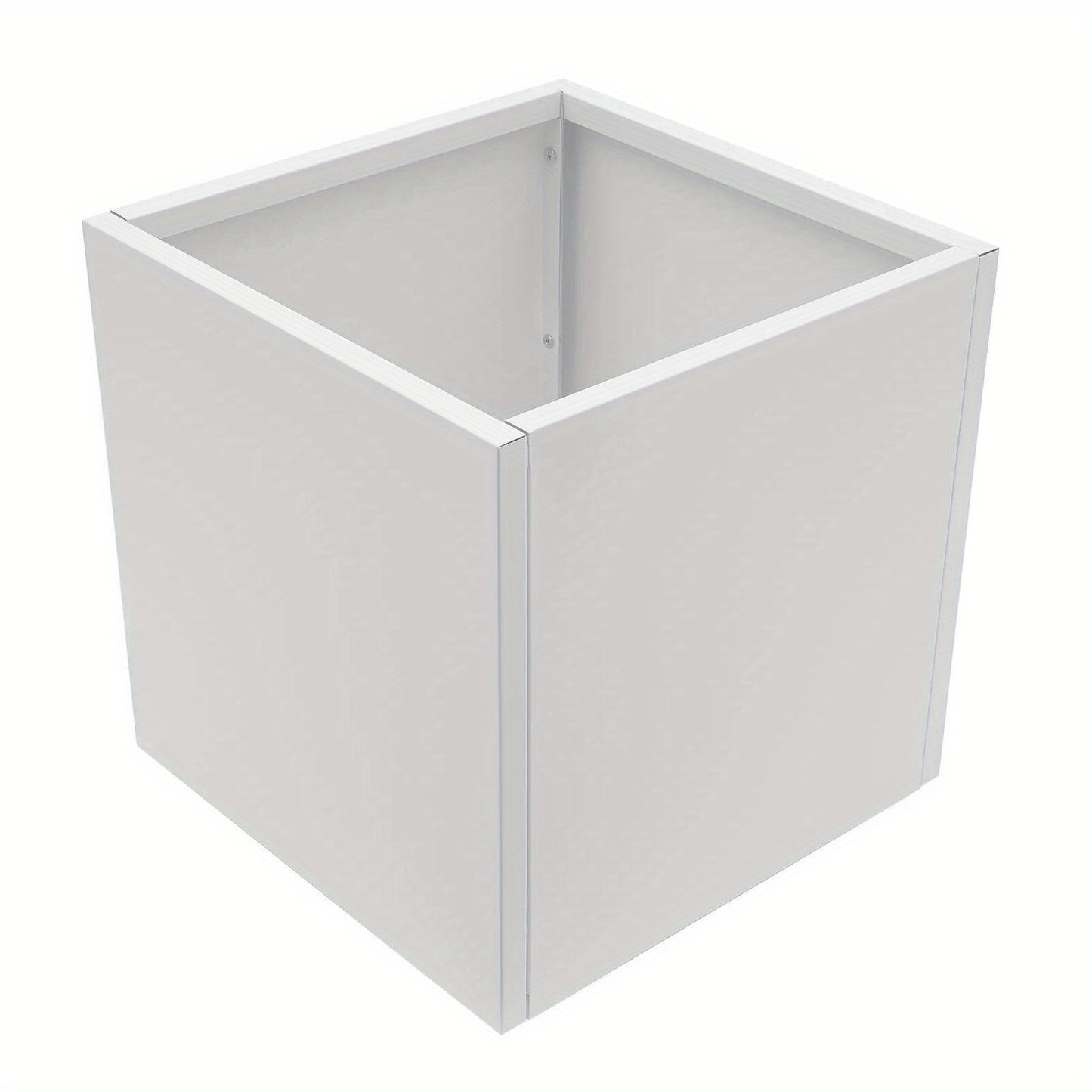 Metalen plantenbak – Plantenbak vierkant – Bloembak – Tuinbak – Plantenpot – Weerbestendig staal – 50,8 x 50,8 x 50,8 cm – Wit