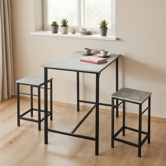 Barset – Barkrukken – Bistroset – Eettafel – Zitgroep – Compact & Stevig – MDF Tafelblad & Metalen Frame