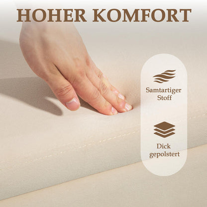 Opbergbank – Opbergbank – Zitbank – Opberghocker – Opbergmeubel – Beige Fluwelen Bekleding – Gouden Metalen Frame