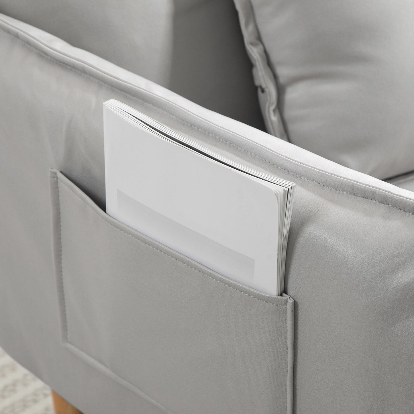 Lounge Stoel – Fauteuil – Zitzak – Relaxstoel – Vloerstoel – Verstelbaar – Zacht Kussen – Lichtgrijs