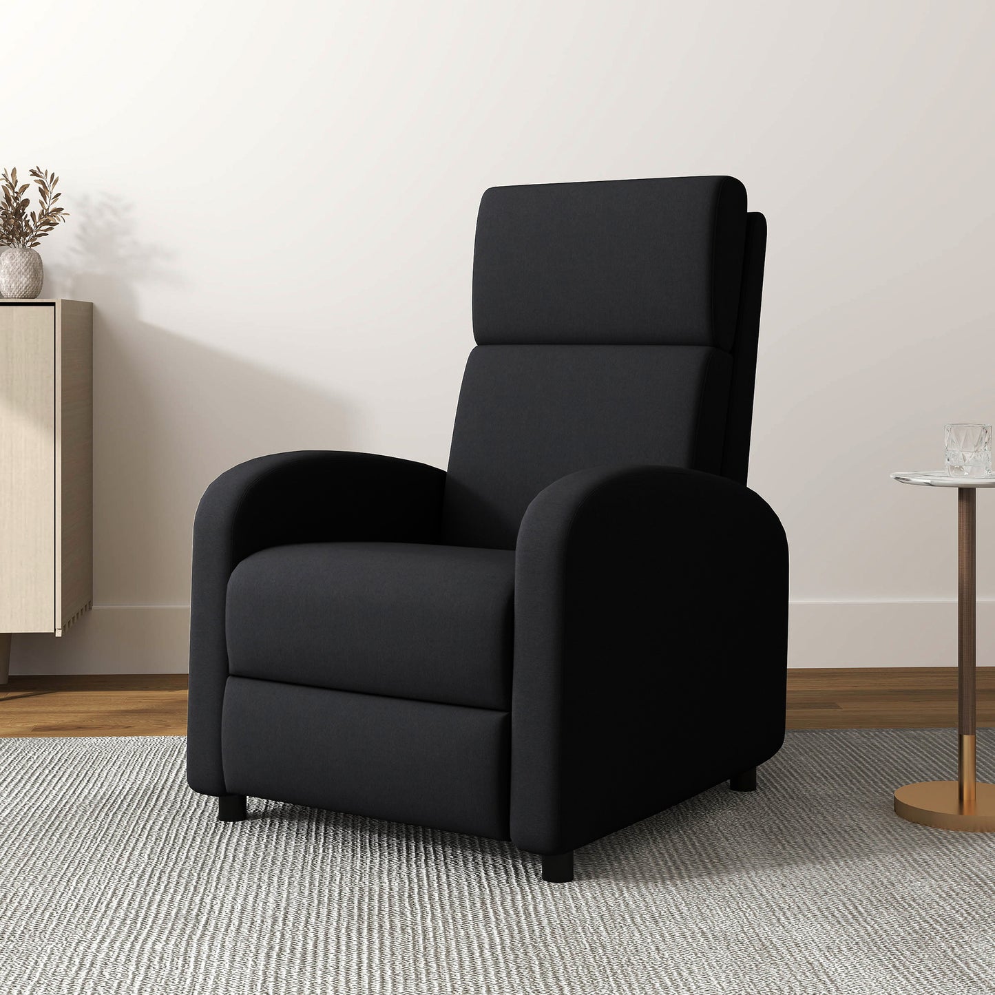 Relaxfauteuil – Verstelbare Fauteuil – Relaxstoel – Ruststoel – Zwart – Verstelbare Rugleuning Tot 160° – Ingebouwde Voetensteun
