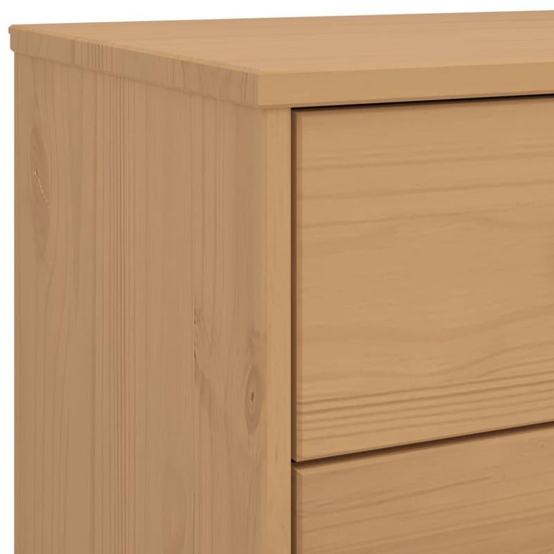 Ladekast – Opbergkast – Kast – Nachtkastje – Ladenkast – Massief Grenenhout – Vergrendelbare Lades – Natuurlijke Bruine Afwerking – Duurzame Constructie