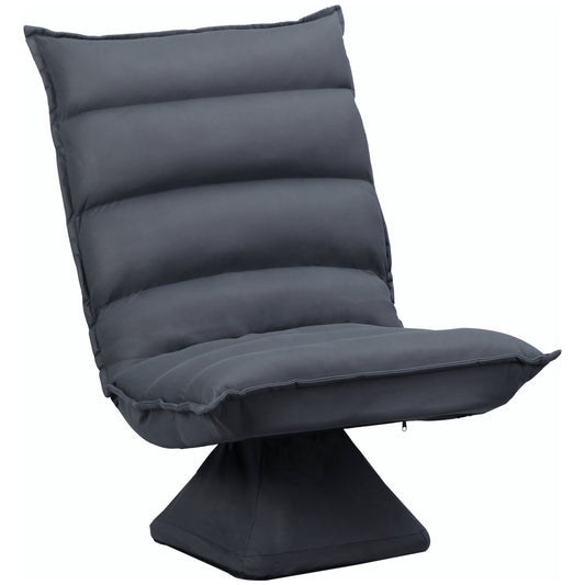 Draaifauteuil – Relaxstoel – Fauteuil – Zetel – Draaiende Stoel – Donkergrijs – Verstelbare Rugleuning – Ademend Stofmateriaal