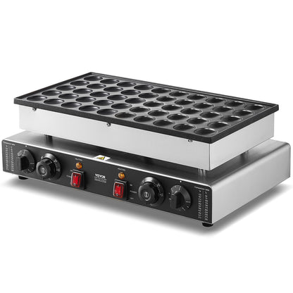 Pannenkoekenmaker – Crêpemaker – Mini Pancakemaker – Snackmaker – Roestvrij Staal – 50 Mini Pannenkoekjes – 1700W Hoog Vermogen