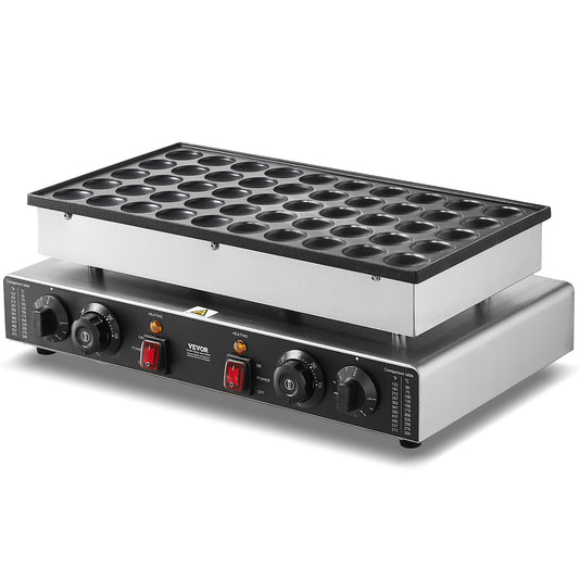 Pannenkoekenmaker – Crêpemaker – Mini Pancakemaker – Snackmaker – Roestvrij Staal – 50 Mini Pannenkoekjes – 1700W Hoog Vermogen