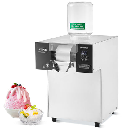 Sneeuwvlok-ijsmachine – Spaghetti-ijsmachine – IJsblokjesmachine – IJs-schaafmachine – RVS ijsmachine – Continue productie 175 kg/24u – Intuïtief touchscreen bedieningspaneel