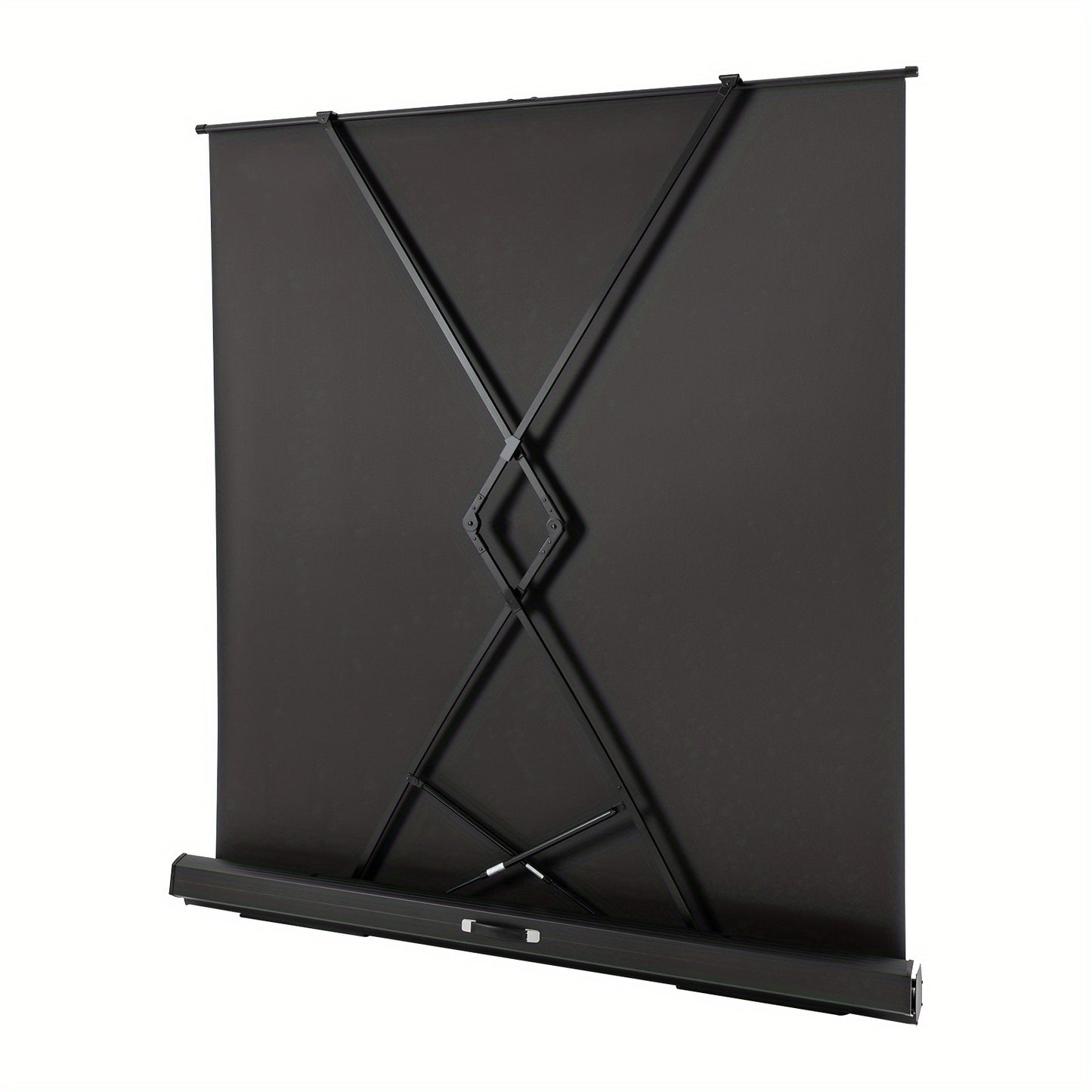 Projectiescherm – Draagbaar Scherm – Opvouwbaar Scherm – Presentatiescherm – Filmscherm – 80 Inch – Lichtgewicht Aluminium Frame – Stabiele Draaibare Voeten – Zwart