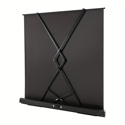 Projectiescherm – Draagbaar Scherm – Opvouwbaar Scherm – Presentatiescherm – Filmscherm – 80 Inch – Lichtgewicht Aluminium Frame – Stabiele Draaibare Voeten – Zwart