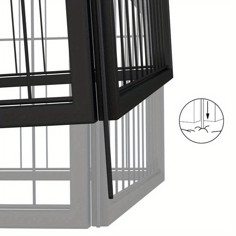 Hondenren – Hondenhok – Puppyren – Loopren – Buitenren – Zwart – 16 Panelen 100x50 cm – Gepoedercoat Staal – Veilig Slot